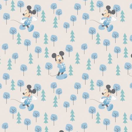 Mickey and Minnie in the Meadow Mickey in the Meadow in Blue 85270404 Cotton Woven Fabric