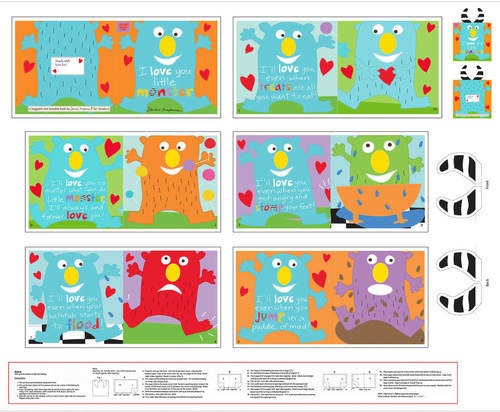 Huggable and Lovable VI by Sandra Magsamen 36" Panel Little Monster Book 4614P-1 Cotton Woven Panel