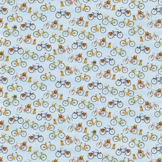 Coastal Paradise by Barb Gelotte Tourtillotte Bicycles 1500-11 Cotton Woven Fabric