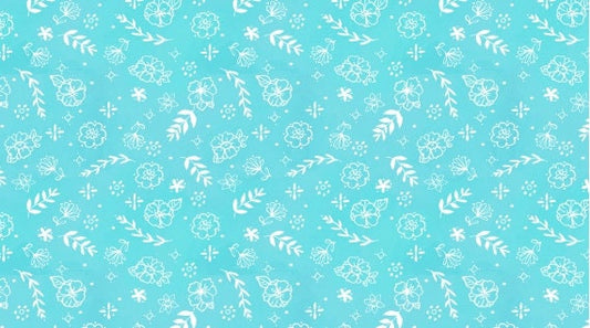 Spring Theory Aquarius Flower Stamp ST-DAW1098 Cotton Woven Fabrics