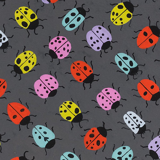 Graphite Boardwalk Bugs 8726B Cotton Woven Fabric