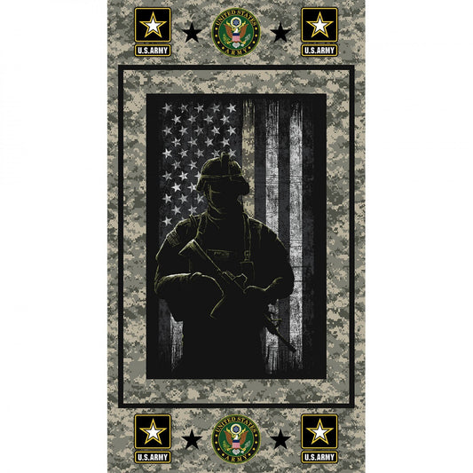 Licensed Military & Public Service 22" Panel Army 1195-A Cotton Woven Panel