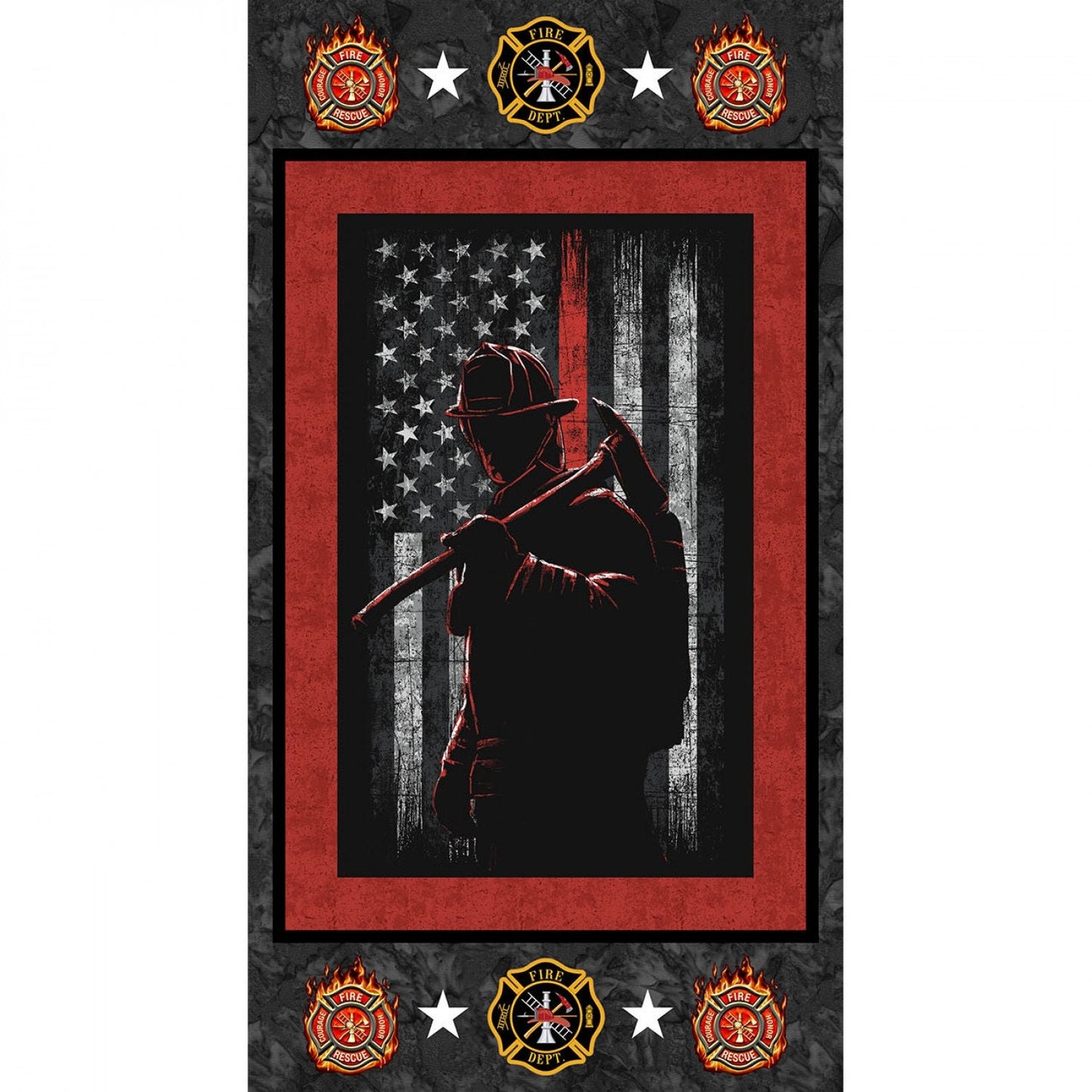 Licensed Military & Public Service 22" Panel Fire Fighters 1195-FF Cotton Woven Panel