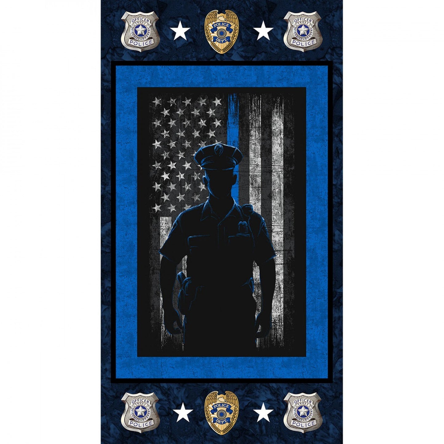 Licensed Military & Public Service 22' Panel Police Department 1195-PD Cotton Woven Panel