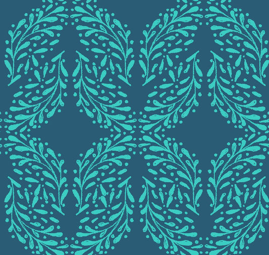 Little Thicket Leaves 14526-NAVY Cotton Woven Fabric