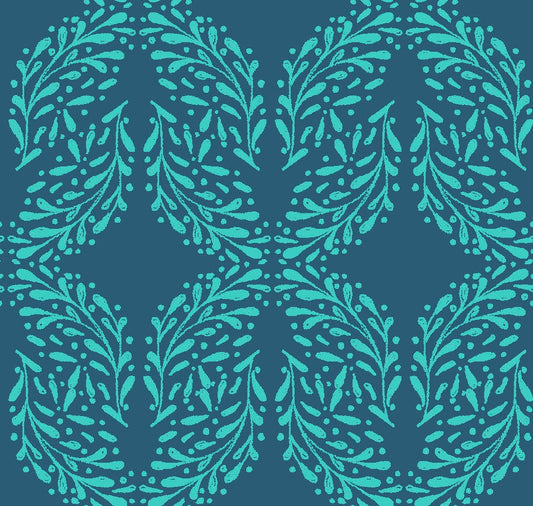 Little Thicket Leaves 14526-NAVY Cotton Woven Fabric
