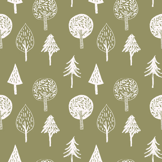 Little Thicket Trees 14525-GREEN Cotton Woven Fabric