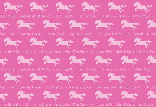 Party Like a Unicorn from Desiree's Designs Pink Unicorn Silhouettes 26913P Cotton Woven Fabric