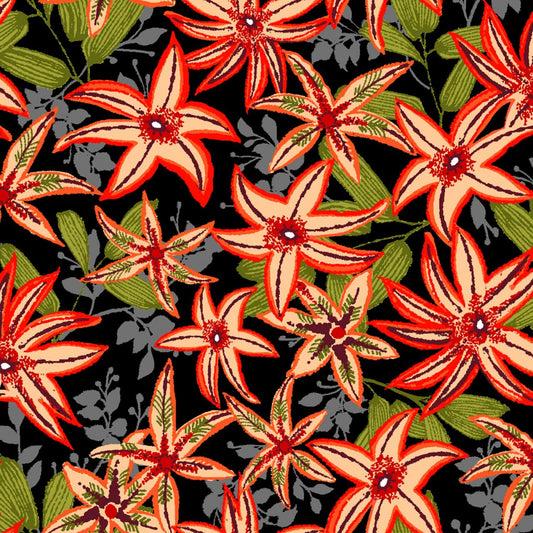 Ubuntu Coral Flowers 120-99822 Cotton Woven Fabric