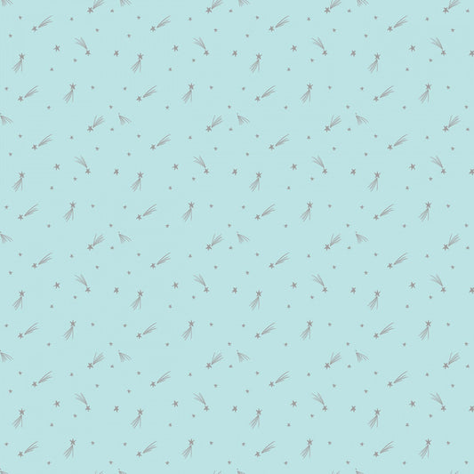 My Unicorn by Kelly Panacci Shooting Stars Mint with Sparkle SC8205R-MINT Cotton Woven Fabric
