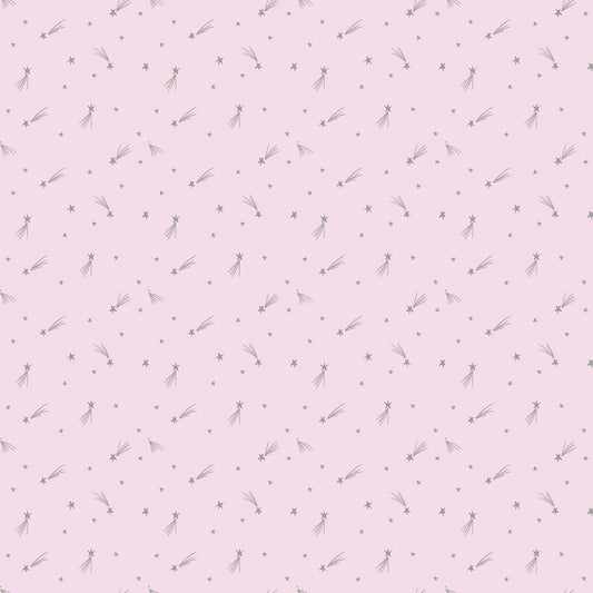 My Unicorn by Kelly Panacci Shooting Stars Pink with Sparkle  SC8205R-PINK Cotton Woven Fabric