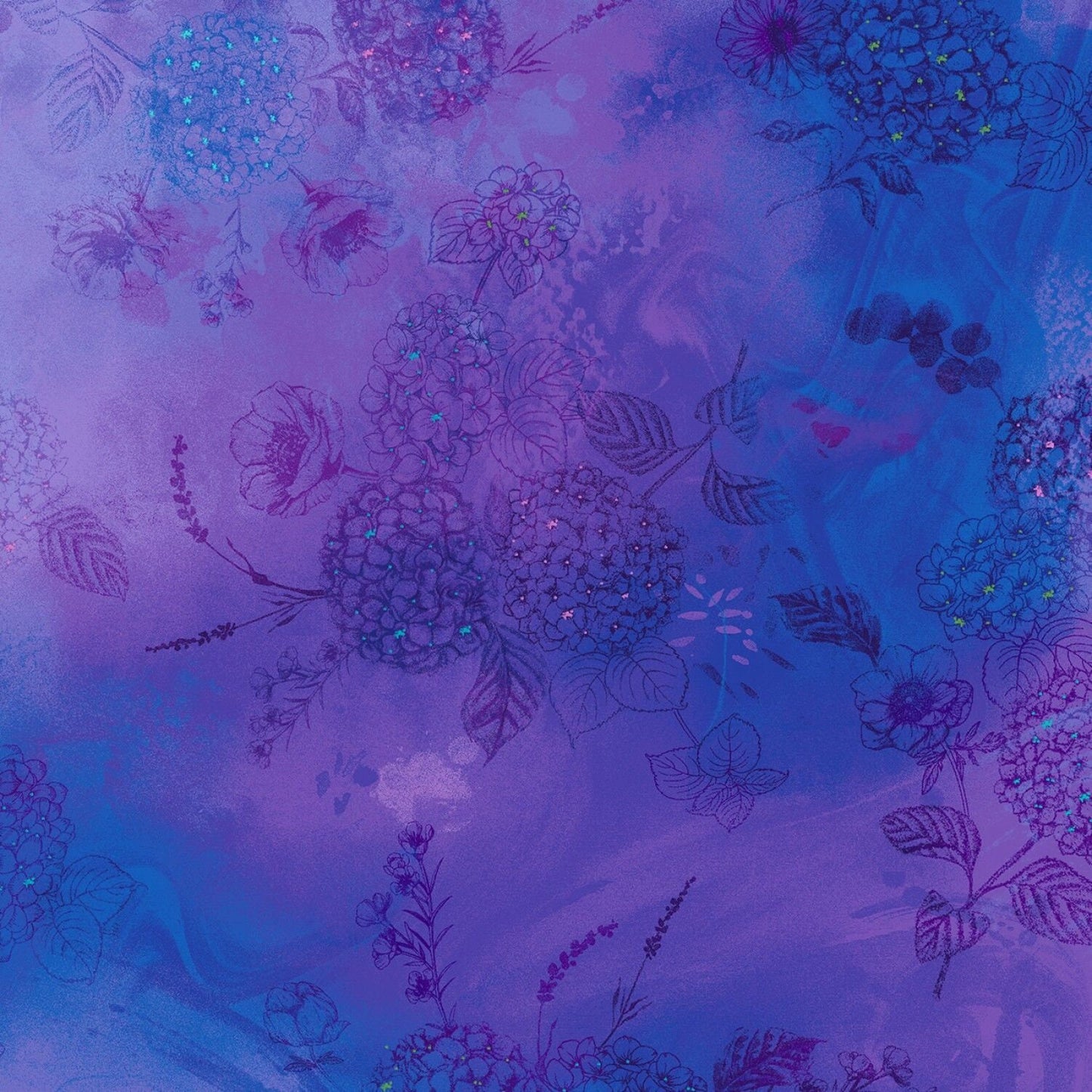 Violet Floral Tonal  CD6840-VLT  Digitally Printed Cotton Woven Fabric