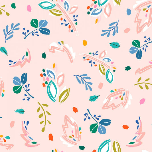 Flockstar Blush Abstract Floral ST-1261BLUS Cotton Woven Fabric