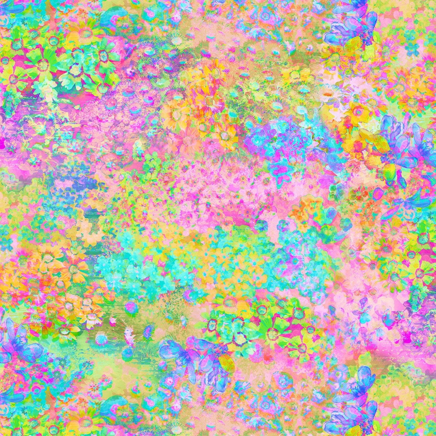 Iridescence Multi Color Petals  IRID250-MU Cotton Woven Fabric