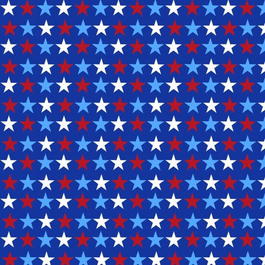 America Home of the Brave by Sharla Fults Small Blue Stars 4630-78 Cotton Woven Fabric