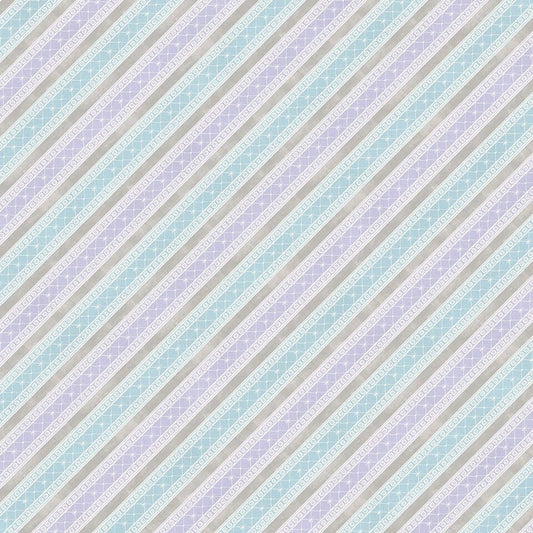 Butterfly Haven by Danhui Nai Grey/Purple Diagonal Stripe 89204-649 Cotton Woven Fabric