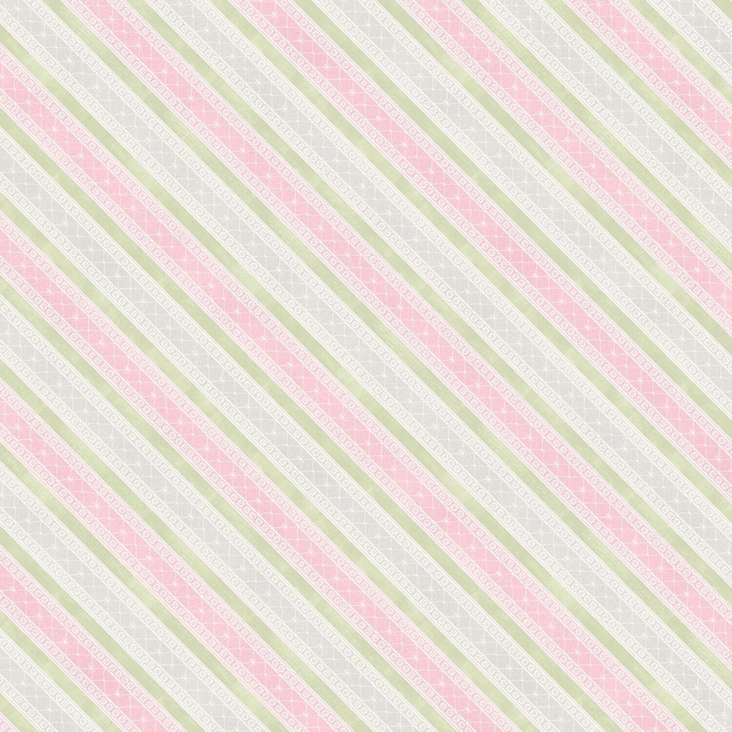 Butterfly Haven by Danhui Nai Pink/Green Diagonal Stripe 89204-397 Cotton Woven Fabric