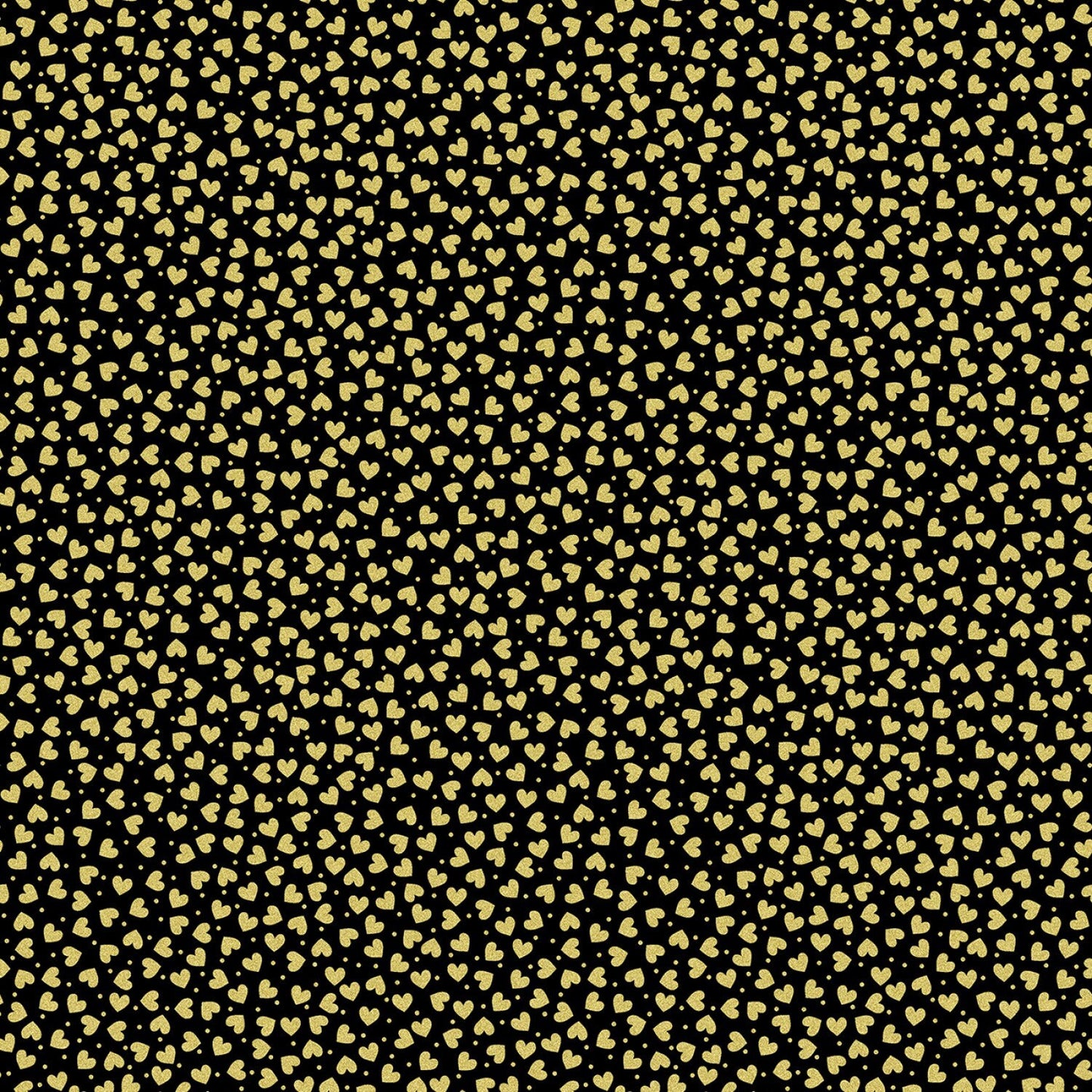 Cherish Black Mini Hearts with Metallic Accents 8963M12B Cotton Woven Fabric