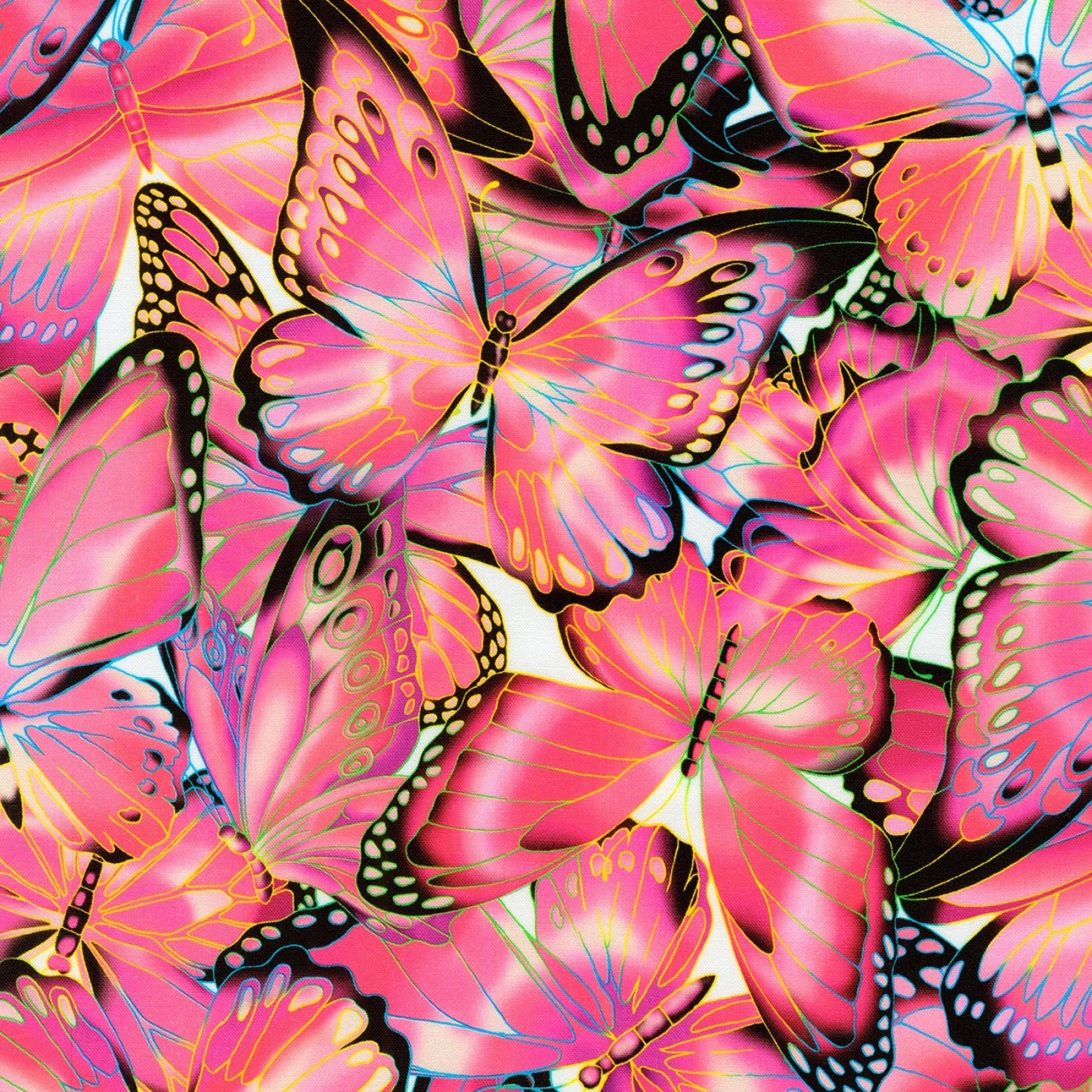 Nature Studies Pink Butterflies SRKD1870810 Cotton Woven Fabric