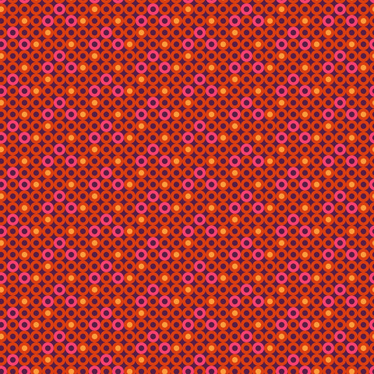 Call Me by Melanie Samra Red and Orange Geo Circles 22480-74 Cotton Woven Fabric