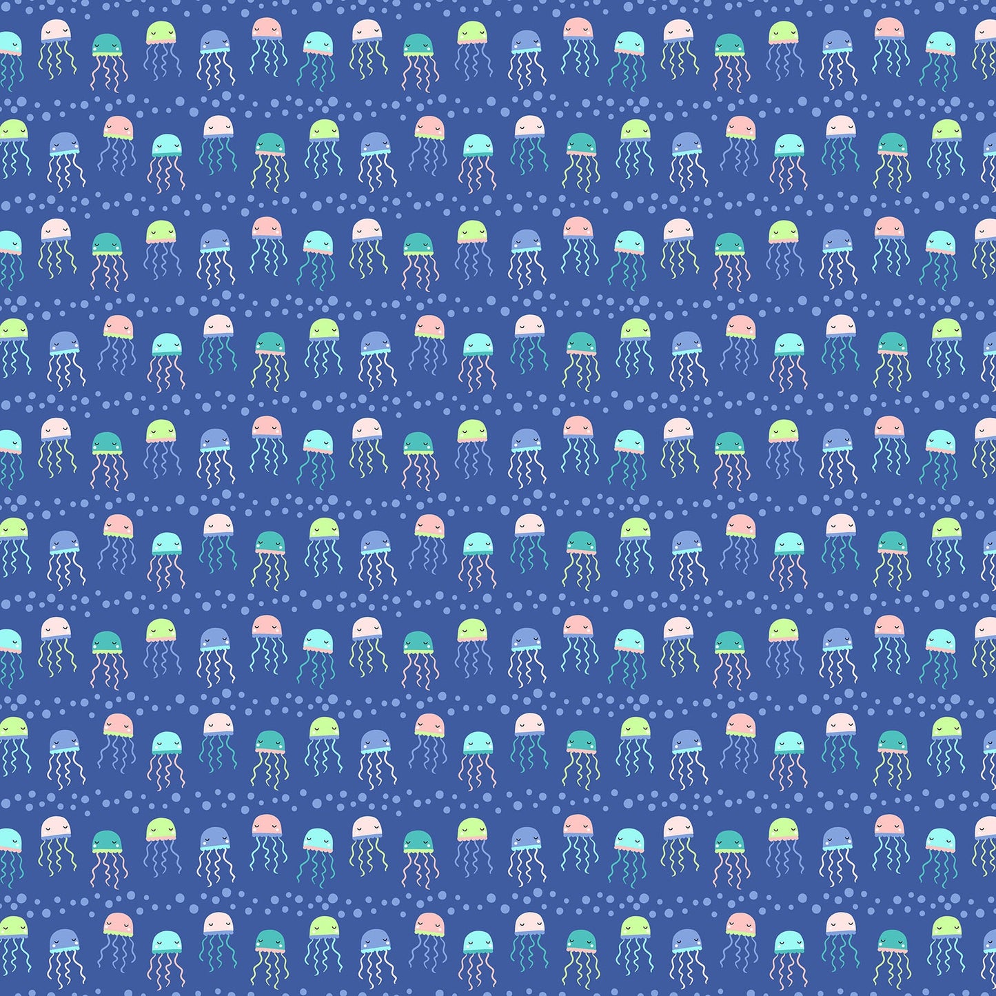 Mermaid Kitties Blue Jellyfish 22602-44 Cotton Woven Fabric