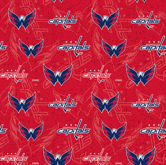 Licensed NHL Hockey Washington Capitals Tone on Tone 1199CAP Cotton Woven Fabric