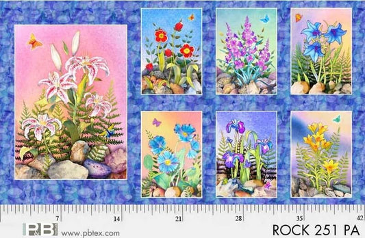 Rock Garden by Teresa Ascone 24" Panel ROCK251PA Digitally Printed Cotton Woven Panel