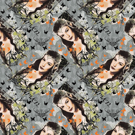 Licensed Lord of the Rings Grey Arwen 23220202-2 Licensed Lord of the Rings Cotton Woven Fabric
