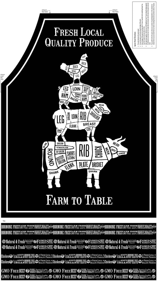 Farm to Table 24" Apron Panel 22515-99 Cotton Woven Panel