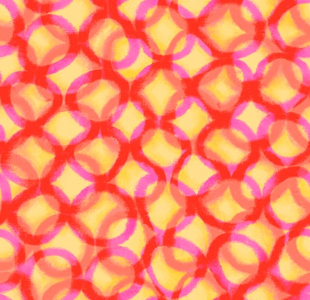 Mirage Yellow Interlocking Circles 26998S Digitally Printed Cotton Woven Fabric