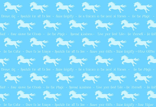 Party Like a Unicorn from Desiree's Designs Blue Unicorn Silhouettes 26913B Cotton Woven Fabric