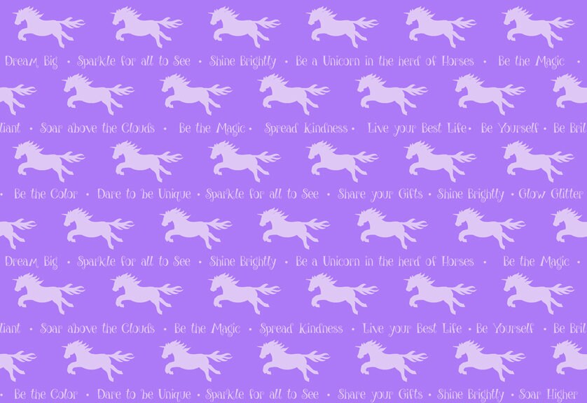 Party Like a Unicorn from Desiree's Designs Dark Lilac Unicorn Silhouettes 26913V Cotton Woven Fabric