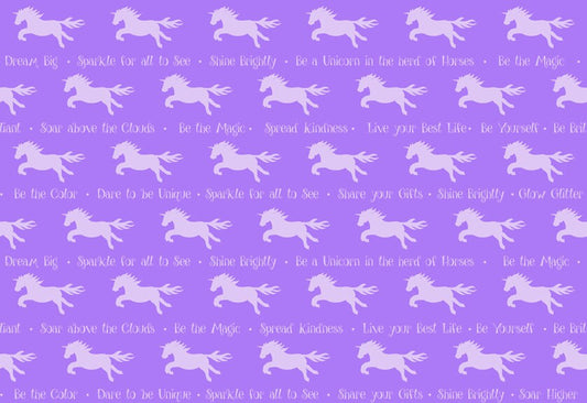 Party Like a Unicorn from Desiree's Designs Dark Lilac Unicorn Silhouettes 26913V Cotton Woven Fabric