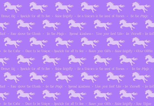 Party Like a Unicorn from Desiree's Designs Dark Lilac Unicorn Silhouettes 26913V Cotton Woven Fabric