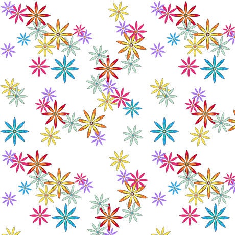 Party Like a Unicorn from Desiree's Designs White Flowers 26914Z Cotton Woven Fabric