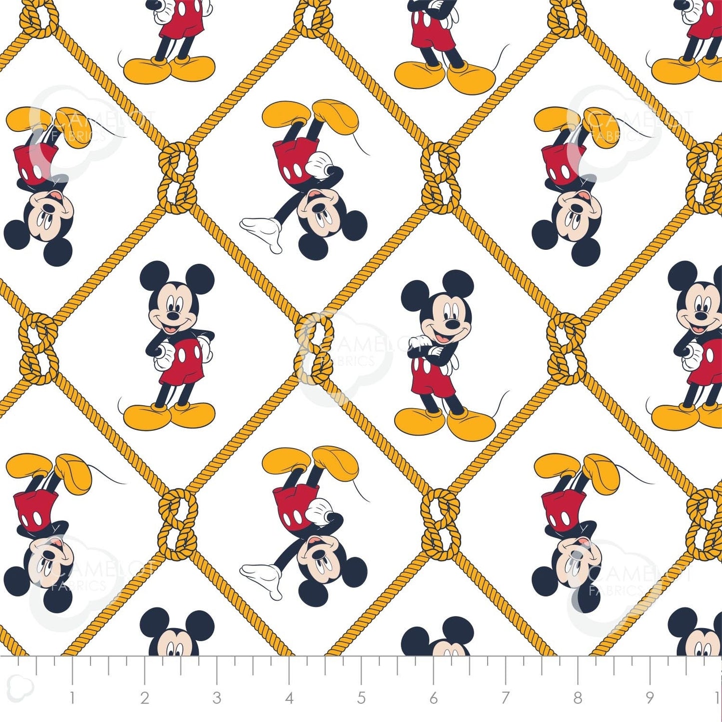 Licensed Disney's Mickey Mouse Oh Boy! Net in White 85270505-01 Cotton Woven Fabric