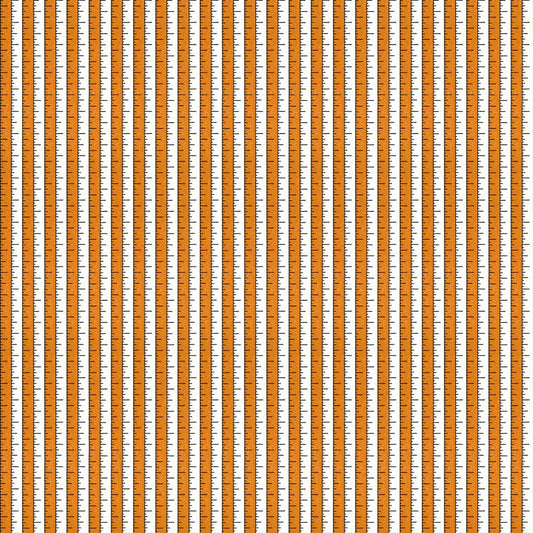 Costume Makers Ball by Janet Wecker Frisch Tape Measure Orange C8365R-ORANG Cotton Woven Fabric