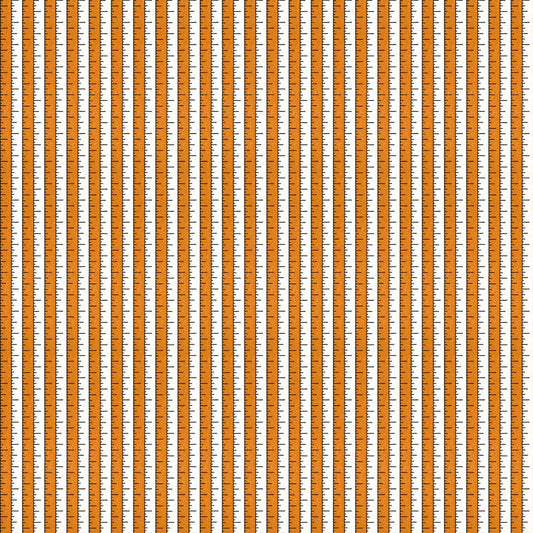 Costume Makers Ball by Janet Wecker Frisch Tape Measure Orange C8365R-ORANG Cotton Woven Fabric