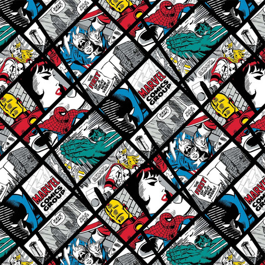 Licensed Marvel Comic Pop Power Multi Marvel Pop Grid 13020511-1 Cotton Woven Fabric