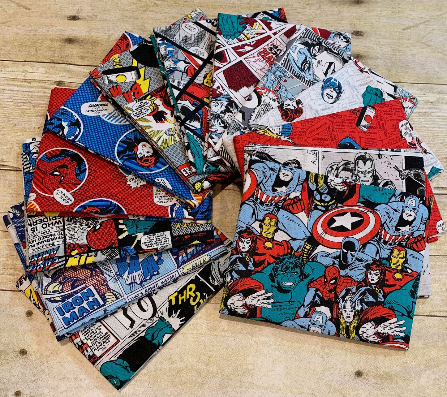 Licensed Marvel Comic Pop Power Red Marvel Power Icons 13020514-4 Cotton Woven Fabric