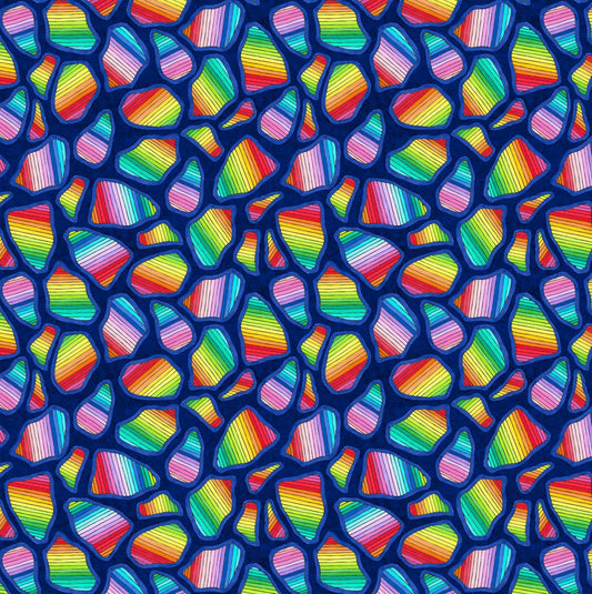 Safari, So Goodie by Hello Angel Dark Blue Striped Spots 77633-437 Cotton Woven Fabric