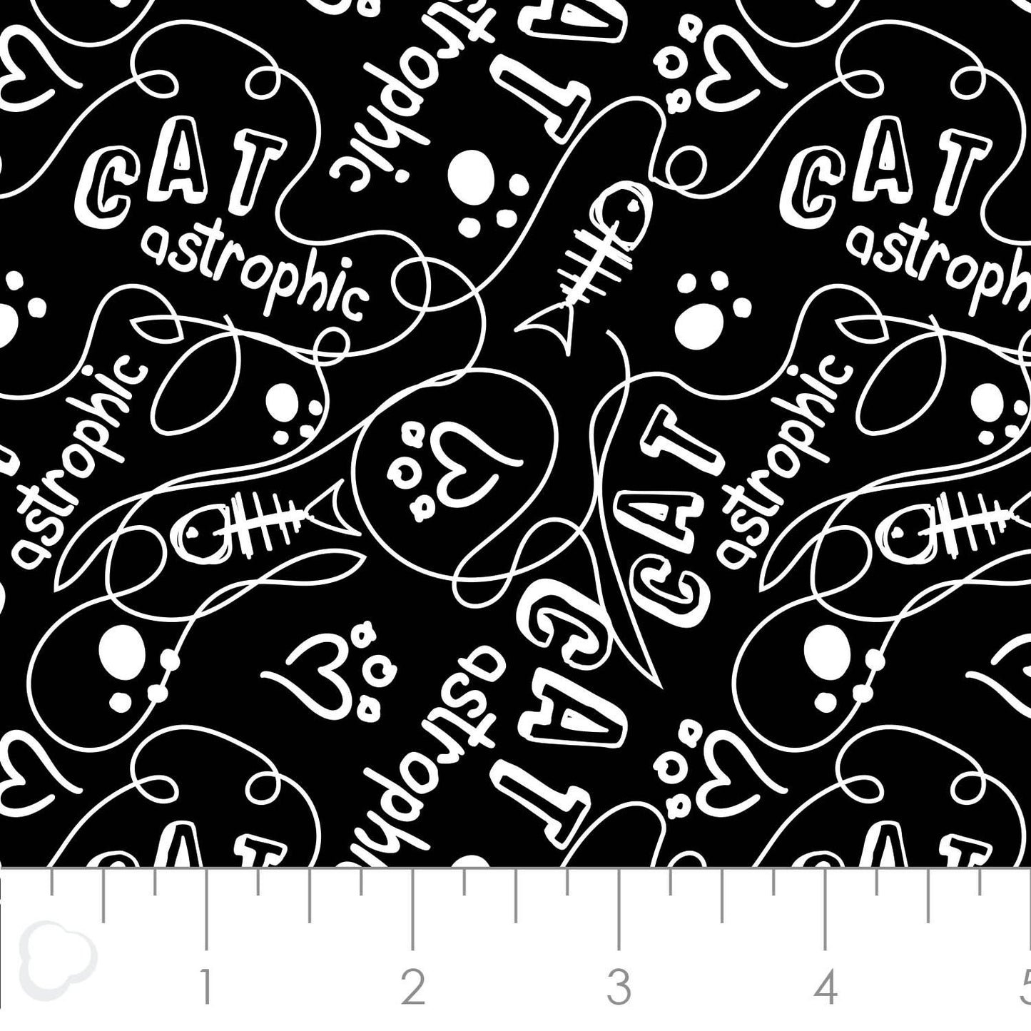 Cats Rule Catastrophic in Black 34180107-2 Cotton Woven Fabric