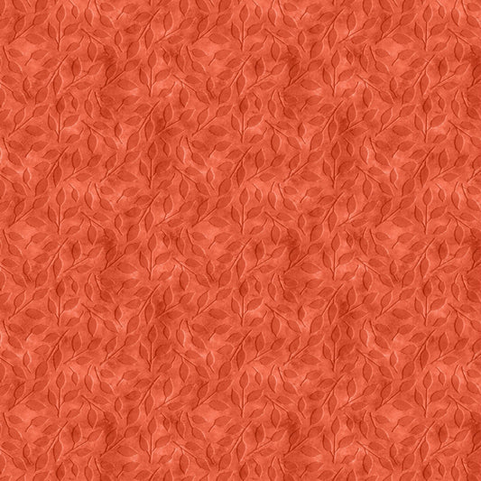 Happy Gatherings by Lola Molina Orange Tonal Leaf Toss 32057-830 Cotton Woven Fabric