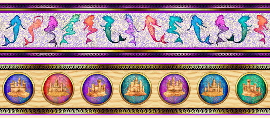 Sea Serenade Purple Mermaid Stripe 27191V Cotton Woven Fabric