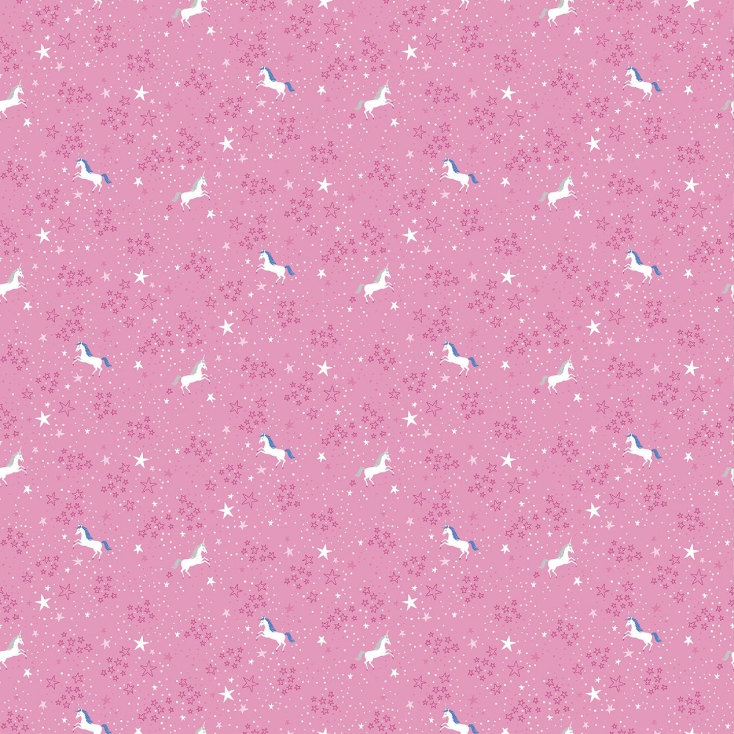 Last Piece 1 yard 35 inches My Unicorn by Kelly Panacci Starry Night Dk Pink  C8204R-DKPIN Cotton Woven Fabric
