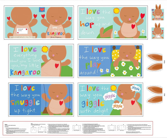 Huggable & Loveable 7 by Sandra Magsamen Kangaroo Book 36" Panel  4675P-1 MultiCotton Woven Fabric