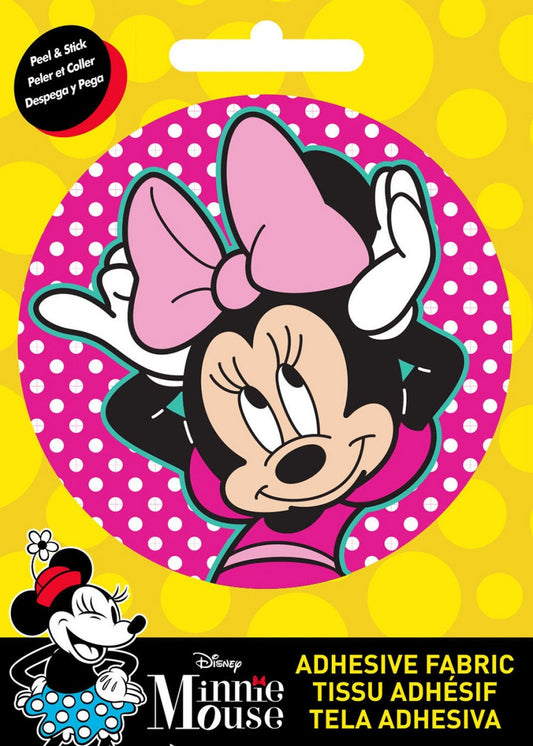 Ad Fab Adhesive Badge Minnie Mouse Minnie Bow Adhesive Fabric 3" Badge 85270703X 100% Polyester