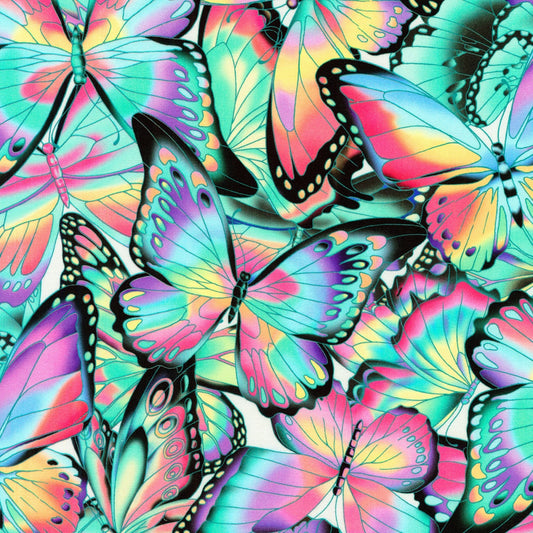 Nature Studies Pastel Butterflies SRKD18708198 Cotton Woven Fabric