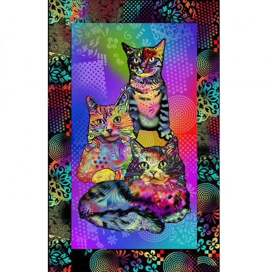 Crazy for Cats Multi 24" Panel 10241-X Cotton Woven Panel