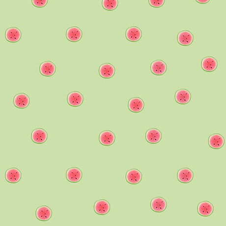 Melon Drop Licensed Santoro Gorjus Watermelon Dots on Green Cotton Woven Fabric